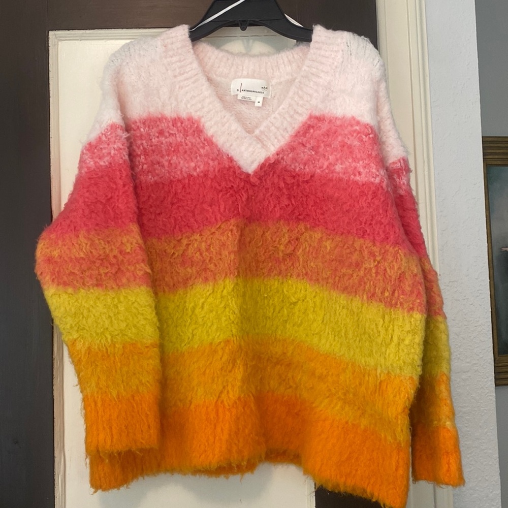 Fuzzy Colorful Anthropology Sweater